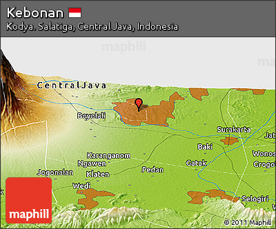Physical Panoramic Map of Kebonan