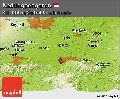 Physical Panoramic Map of Kedungpengaron