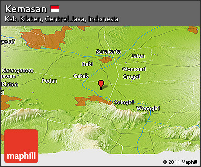 Physical Panoramic Map of Kemasan