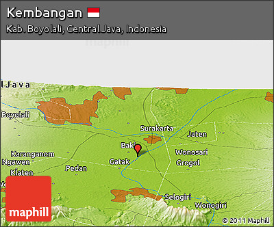 Physical Panoramic Map of Kembangan
