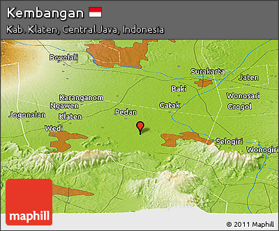 Physical Panoramic Map of Kembangan