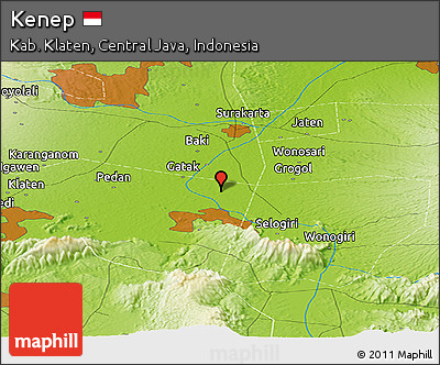 Physical Panoramic Map of Kenep