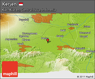 Physical Panoramic Map of Kerjen