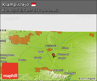 Physical Panoramic Map of Klampisrejo