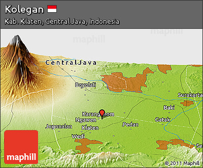 Physical Panoramic Map of Kolegan