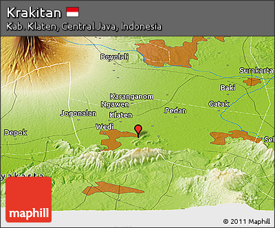 Physical Panoramic Map of Krakitan
