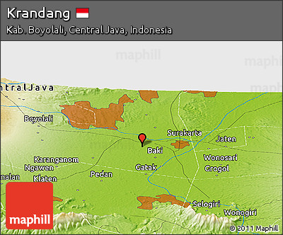 Physical Panoramic Map of Krandang