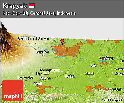 Physical Panoramic Map of Krapyak