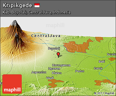 Physical Panoramic Map of Kripikgede
