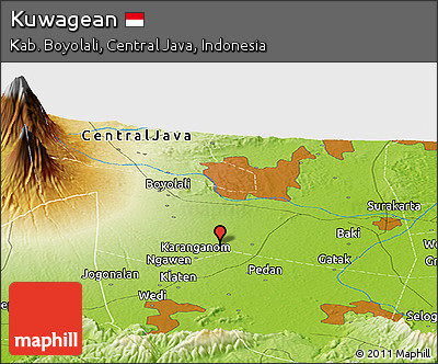 Physical Panoramic Map of Kuwagean
