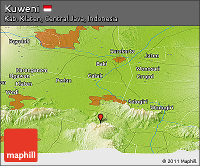 Physical Panoramic Map of Kuweni