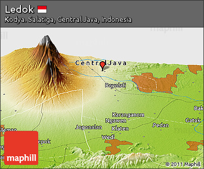 Physical Panoramic Map of Ledok