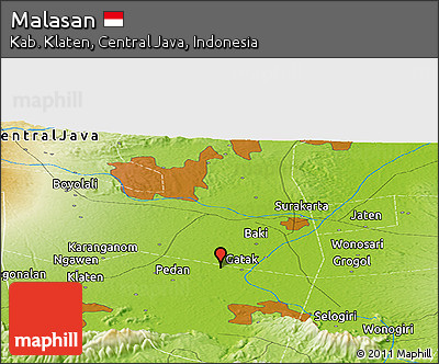 Physical Panoramic Map of Malasan