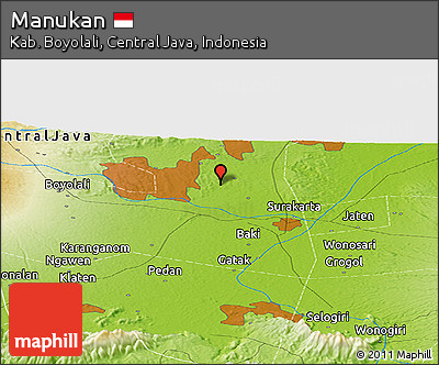 Physical Panoramic Map of Manukan
