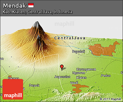 Physical Panoramic Map of Mendak