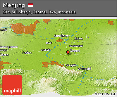 Physical Panoramic Map of Menjing