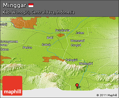 Physical Panoramic Map of Minggar