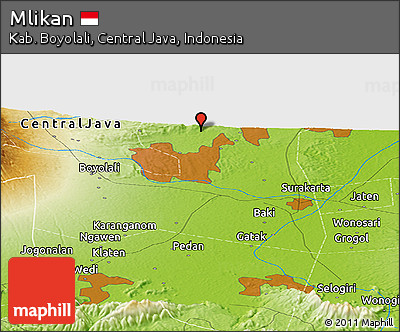 Physical Panoramic Map of Mlikan
