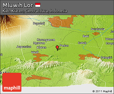 Physical Panoramic Map of Mluwih Lor