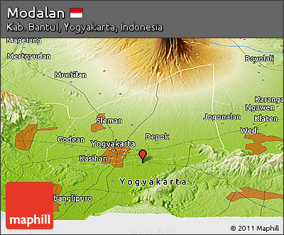 Physical Panoramic Map of Modalan