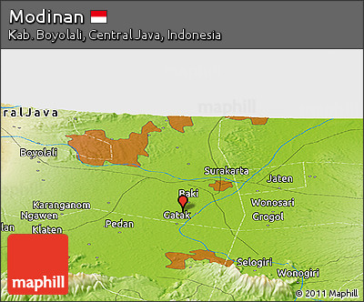Physical Panoramic Map of Modinan