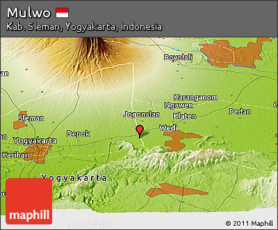 Physical Panoramic Map of Mulwo