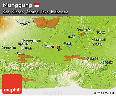 Physical Panoramic Map of Munggung