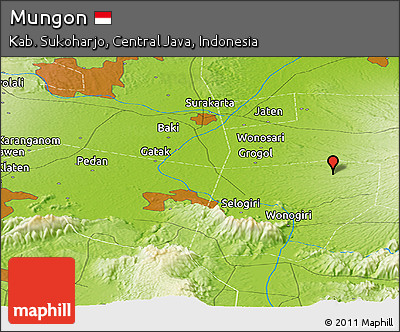 Physical Panoramic Map of Mungon