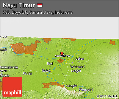 Physical Panoramic Map of Nayu Timur