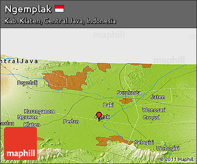 Physical Panoramic Map of Ngemplak