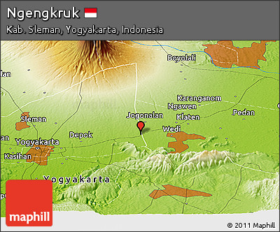 Physical Panoramic Map of Ngengkruk