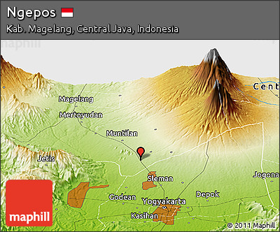 Physical Panoramic Map of Ngepos