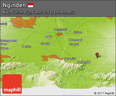 Physical Panoramic Map of Nginden