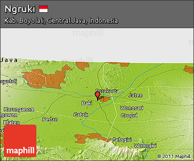 Physical Panoramic Map of Ngruki