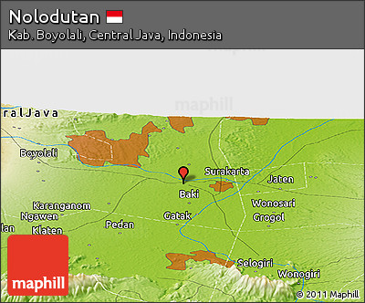 Physical Panoramic Map of Nolodutan