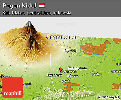 Physical Panoramic Map of Pagan Kidul