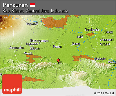 Physical Panoramic Map of Pancuran
