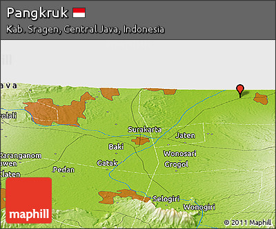 Physical Panoramic Map of Pangkruk