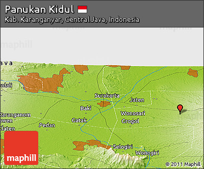 Physical Panoramic Map of Panukan Kidul