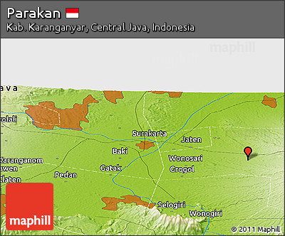 Physical Panoramic Map of Parakan