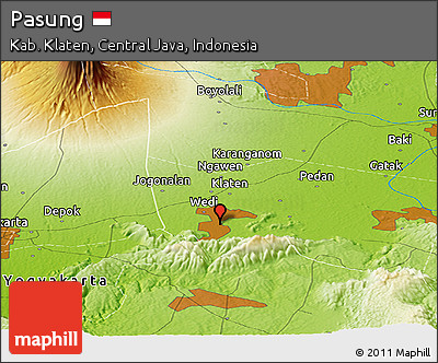 Physical Panoramic Map of Pasung