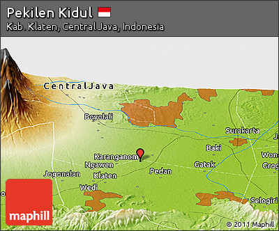 Physical Panoramic Map of Pekilen Kidul
