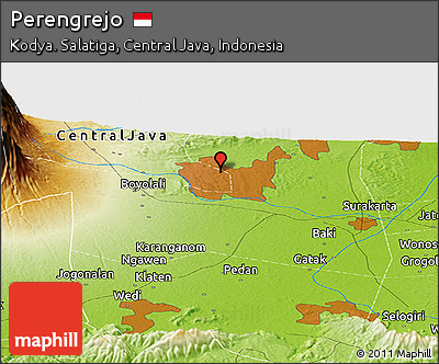 Physical Panoramic Map of Perengrejo
