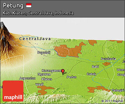 Physical Panoramic Map of Petung