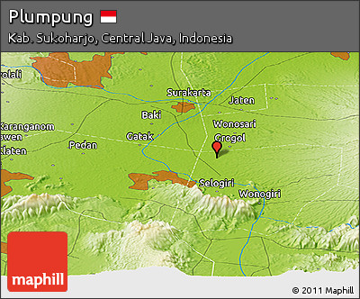 Physical Panoramic Map of Plumpung