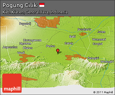 Physical Panoramic Map of Pogung Cilik