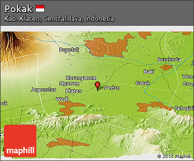Physical Panoramic Map of Pokak