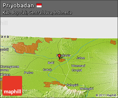 Physical Panoramic Map of Priyobadan