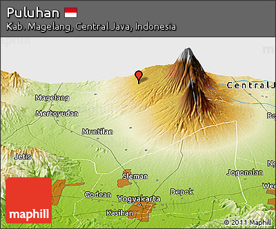 Physical Panoramic Map of Puluhan