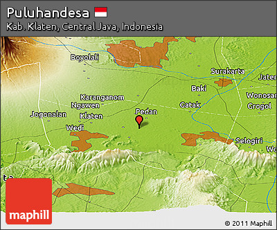 Physical Panoramic Map of Puluhandesa